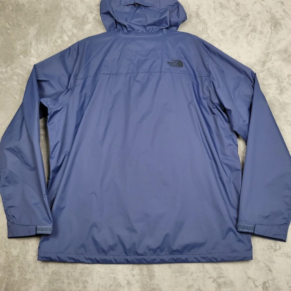 The North Face Dryvent Waterproof Breathable Mens XL Blue Hooded Rain Jacket NWT